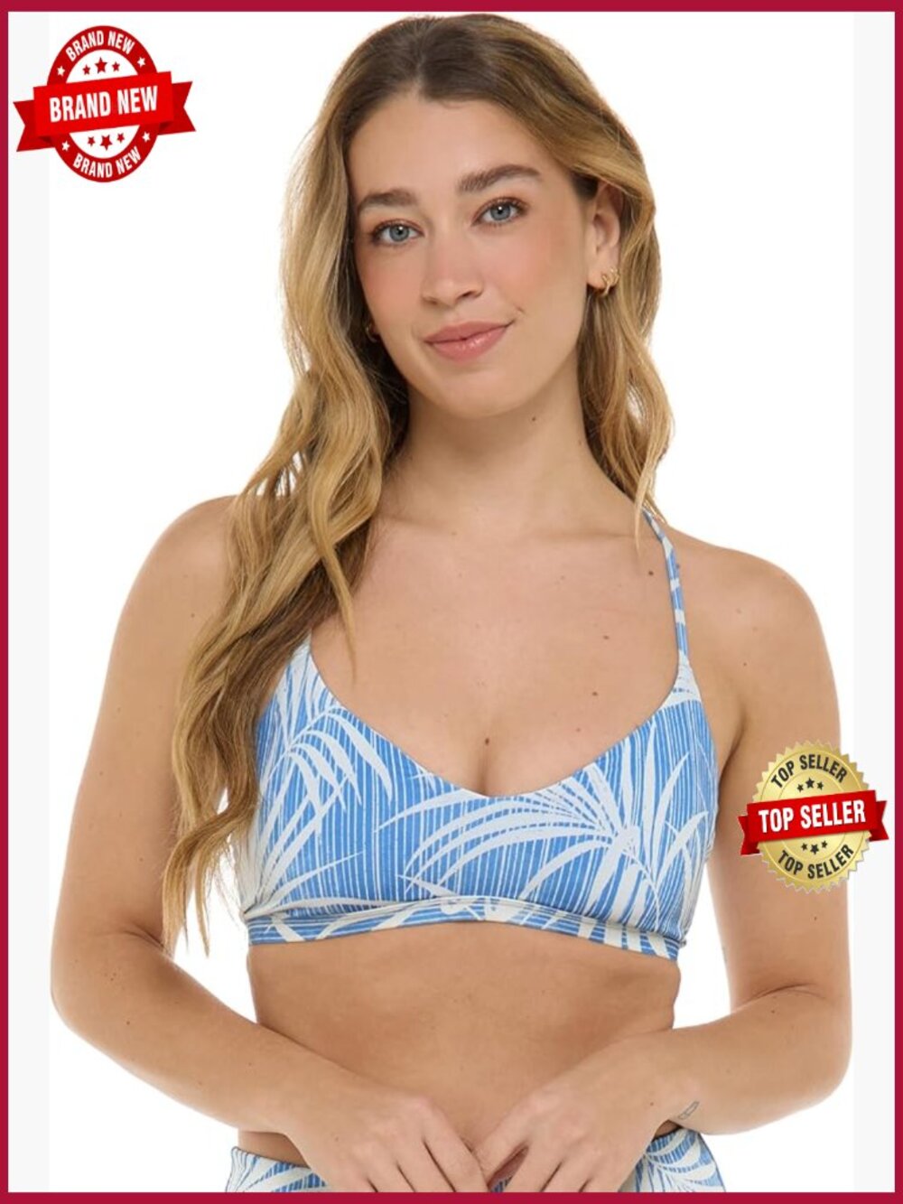 Fixed Triangle Bikini Top with Adjustable Tie Back - Medium